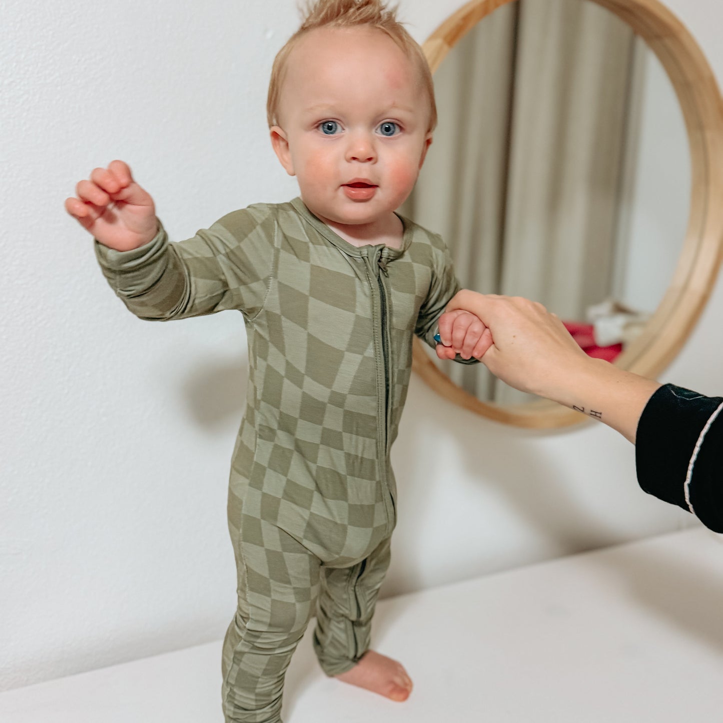 Green Wavy Checks Bamboo Sleeper