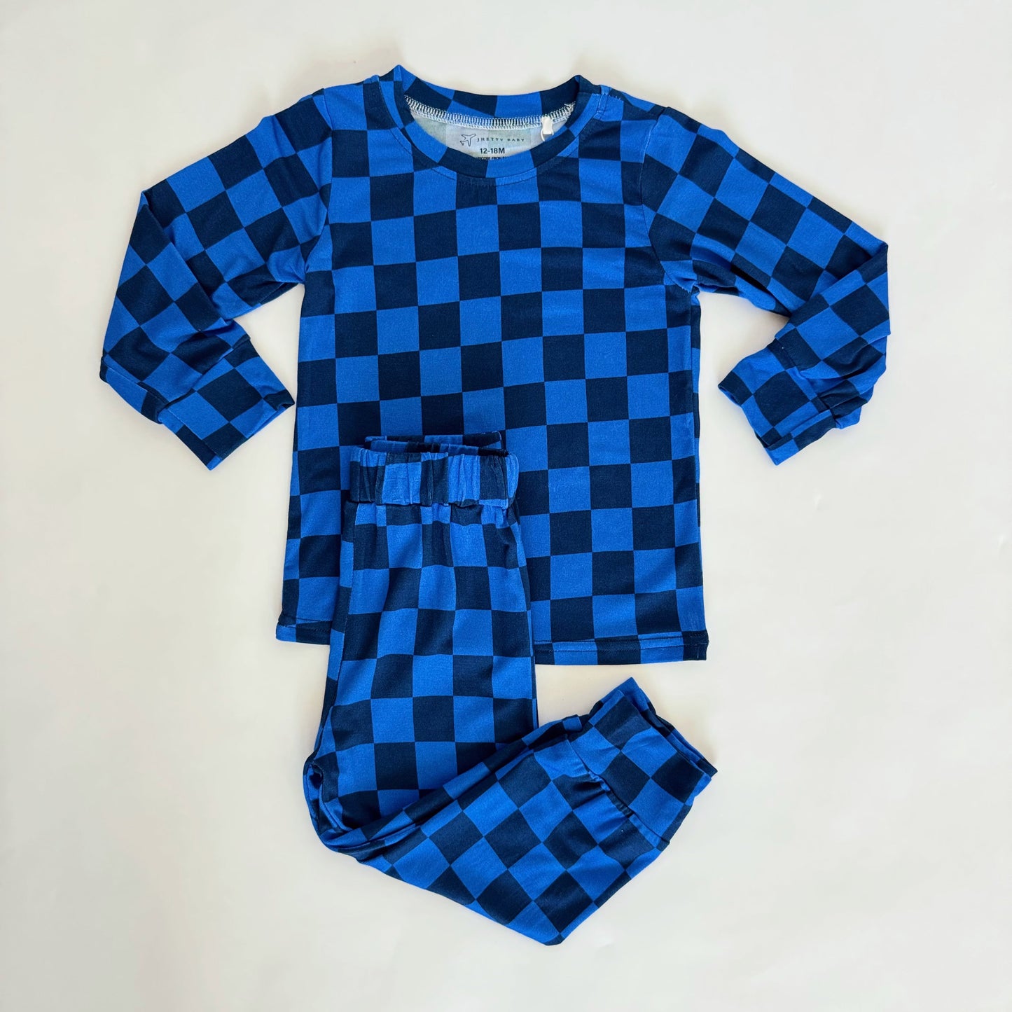 Blue Checkered Bamboo Set