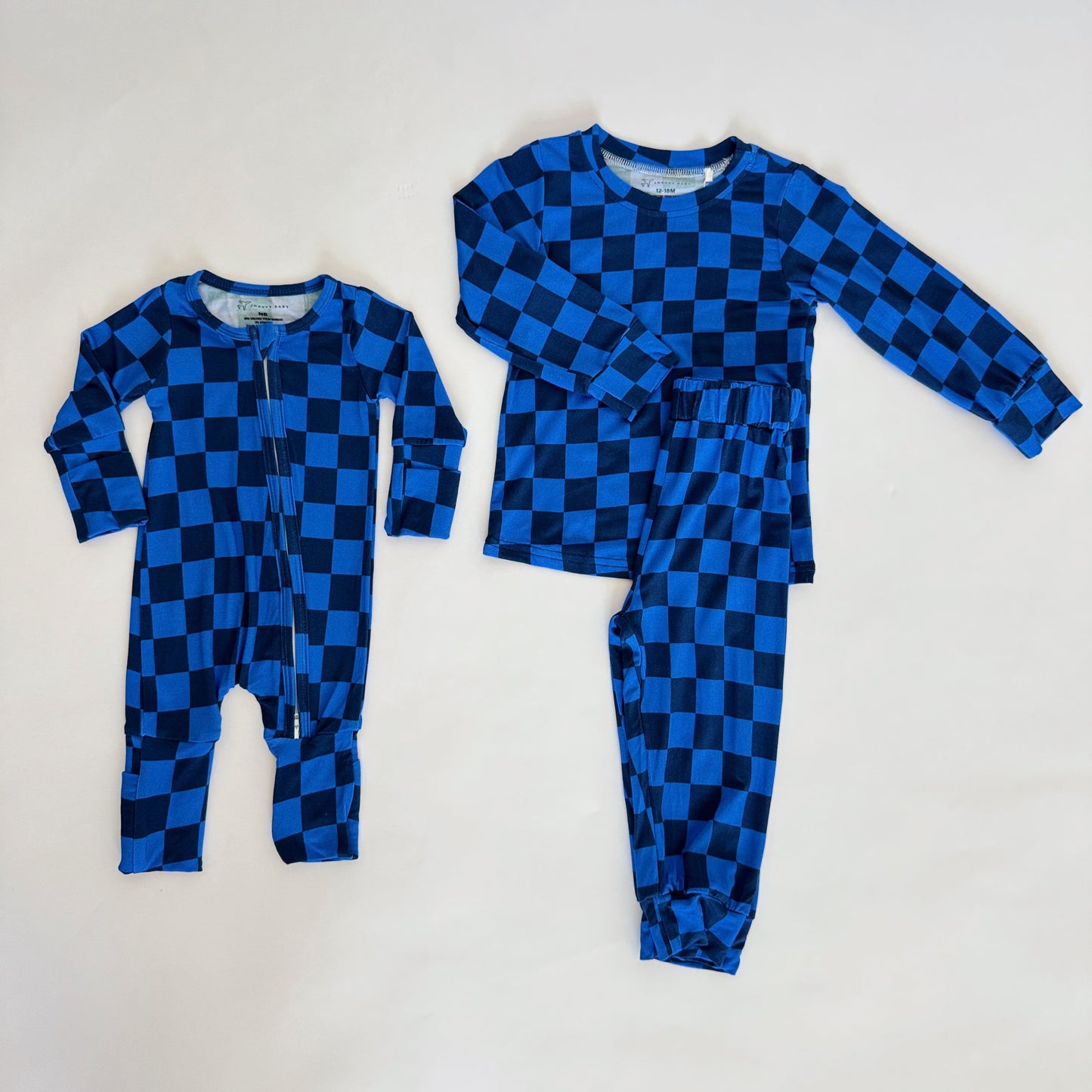 Blue Checkered Bamboo Set