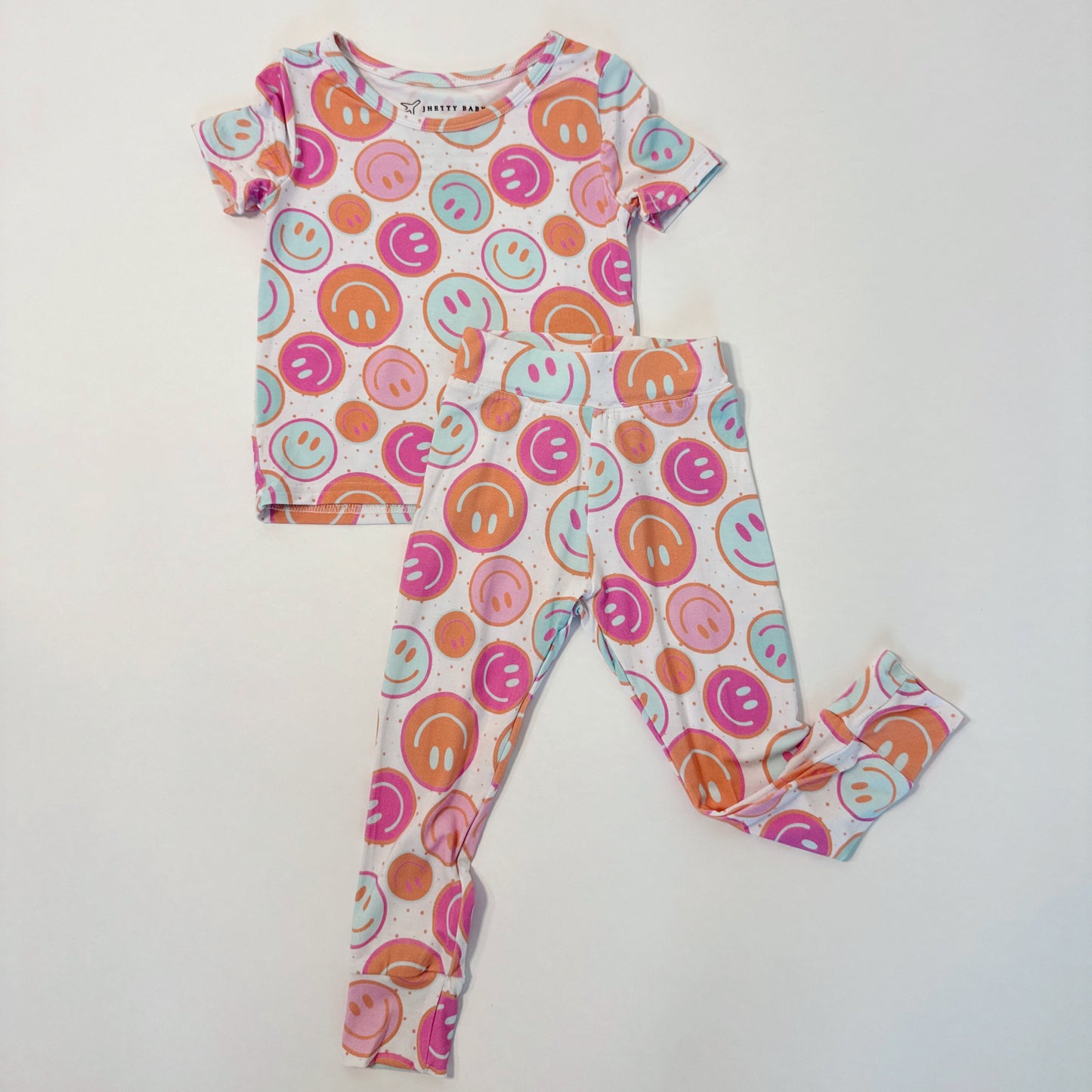 Retro Dot Smiles Bamboo Short-Sleeve Set