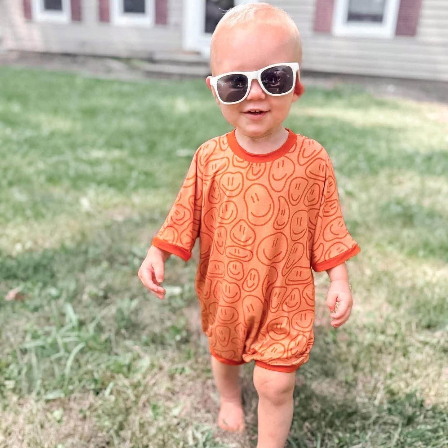Doodle Smiles Oversized Bubble Romper