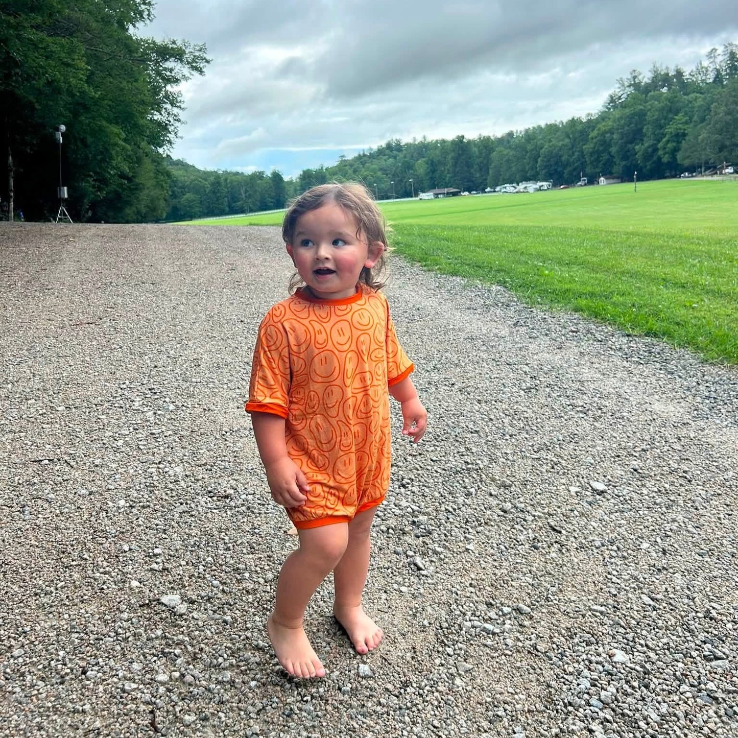 Doodle Smiles Oversized Bubble Romper