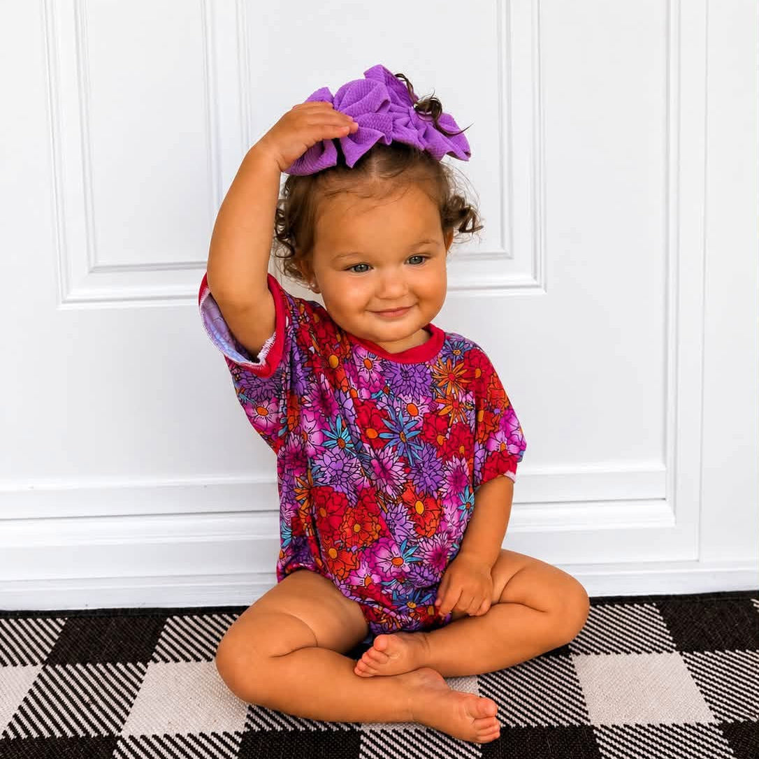 Groovy Garden Oversized Bubble Romper