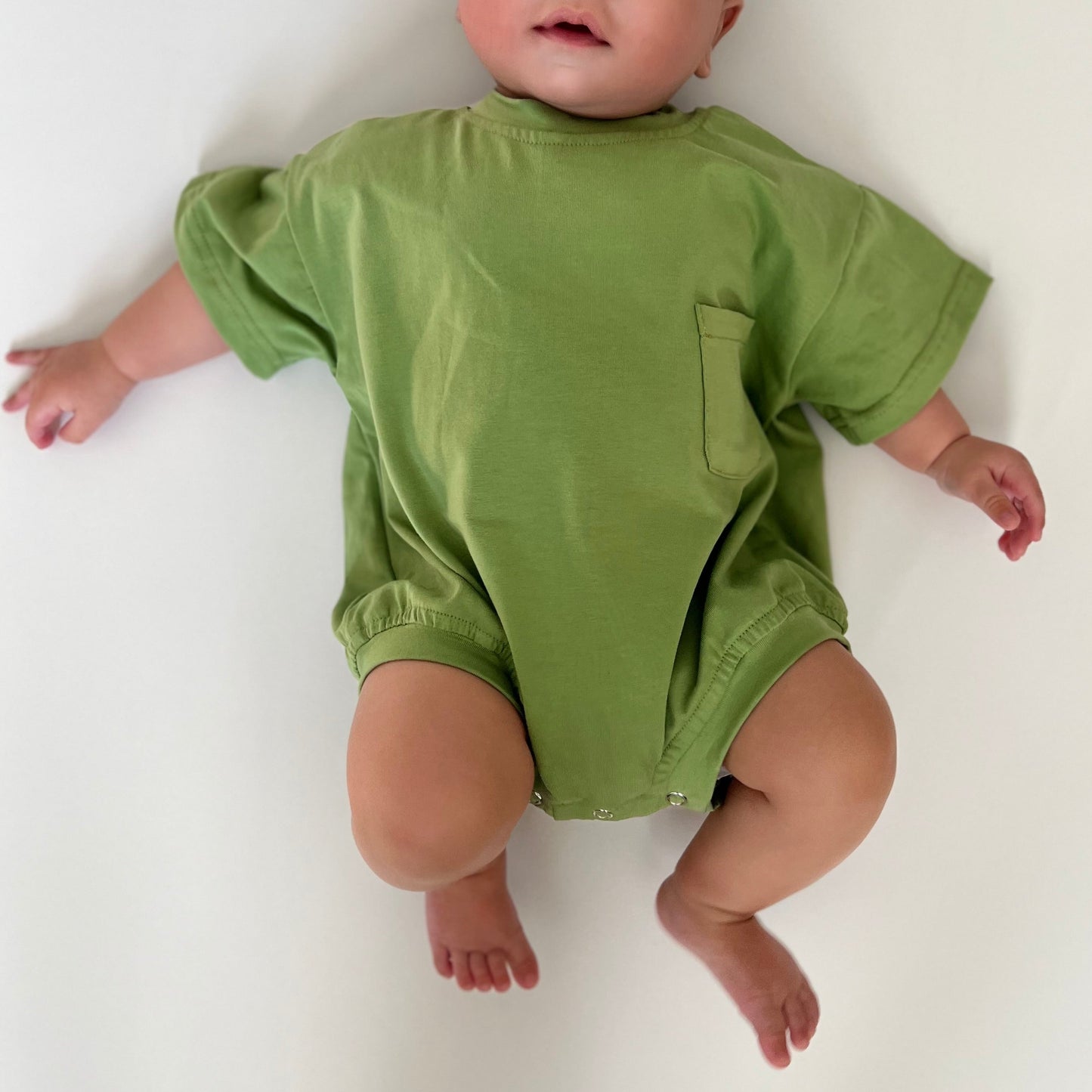 Oversized Bubble Romper in Green