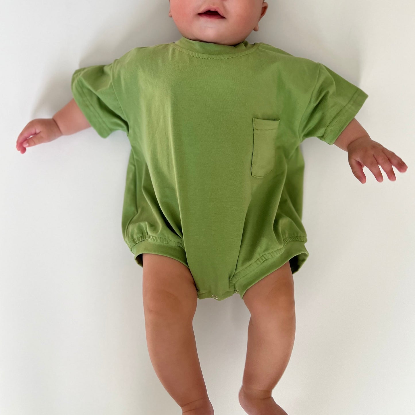 Oversized Bubble Romper in Green