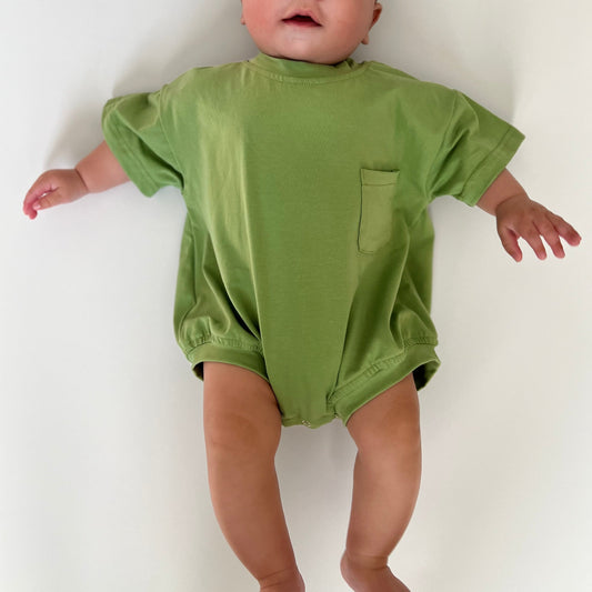 Oversized Bubble Romper in Green